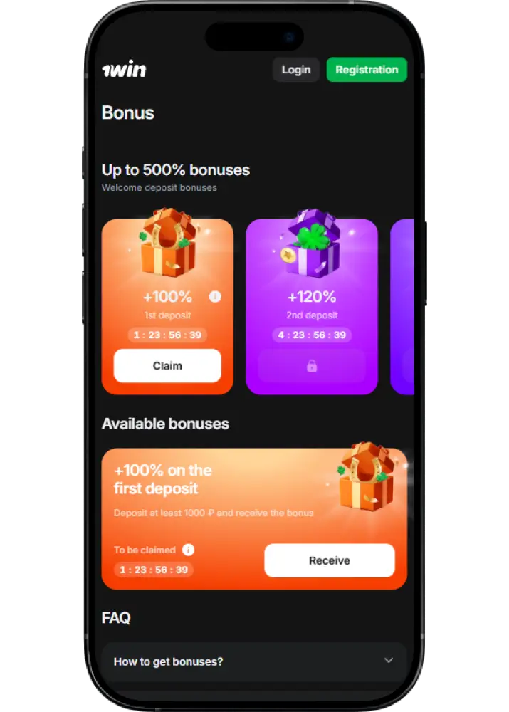 1win India App Bonuses